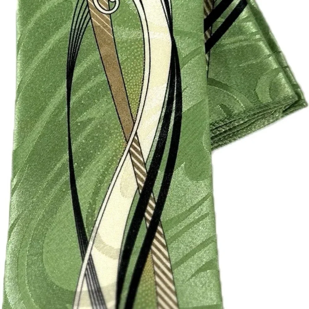 Da Ciro Boys Tie Hanky Set Green Black Beige Bone 3